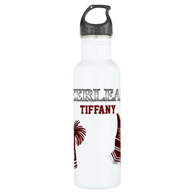 Kastanienbraune Cheerleader Trinkflasche (Vorderseite)