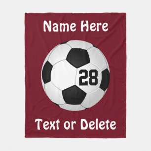 Kastanienbraune Fußballthrow-Decke PERSONALISIERT Fleecedecke