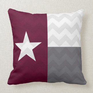 Kastanienbraune Texas-Flagge Zickzack Kissen