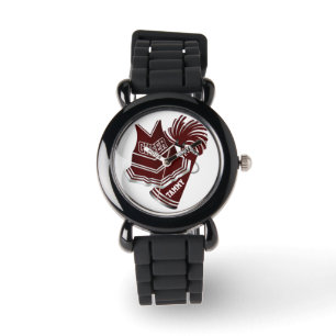 Kastanienbrauner u. weißer armbanduhr