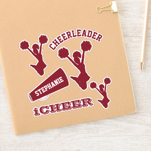 Kastanienbraunes Cheerleader-Set Aufkleber