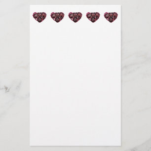 Kastanienbraunes Gartennelken-Herz Briefpapier