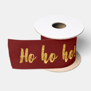 Kastanienbraunes goldenes Weihnachten Burgunders Satinband