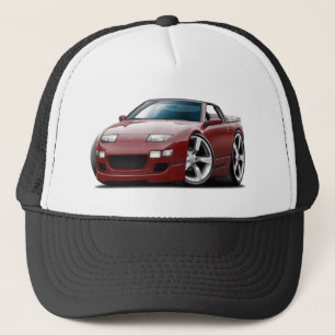 Kastanienbraunes Kabriolett Nissans 300ZX Truckerkappe