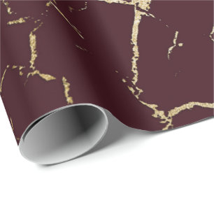 Kastanienbraunes rotes Goldabstraktes Geschenkpapier