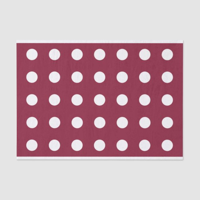 Kastanienbraunes Seidenpapier mit weißen Tupfen (Vorderseite)