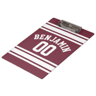 Kastanienbraunes und weißes Jersey Stripes Klemmbrett