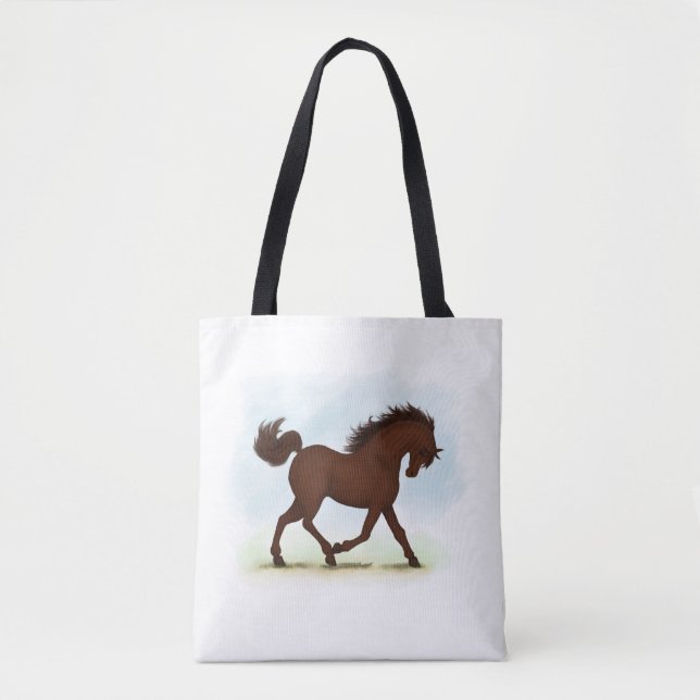 Kastanienbrown Pferd Reittier Tasche (Vorderseite)