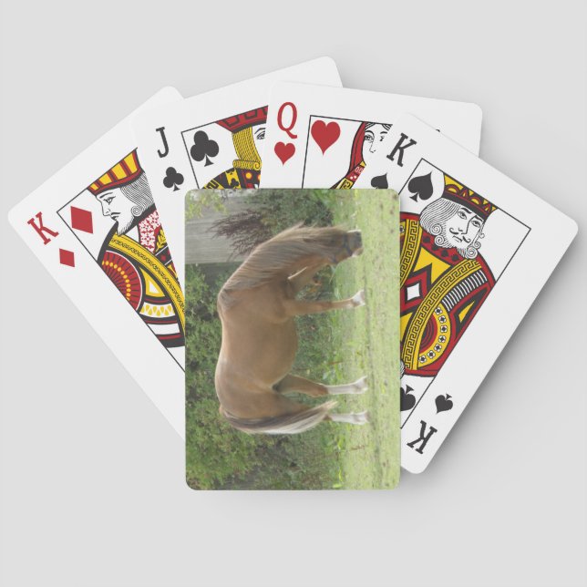 Kastanienbrown Pferdeweiden Spielkarten (Rückseite)