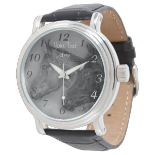 Kastanienfohlen, zwei Kinderpferde Armbanduhr