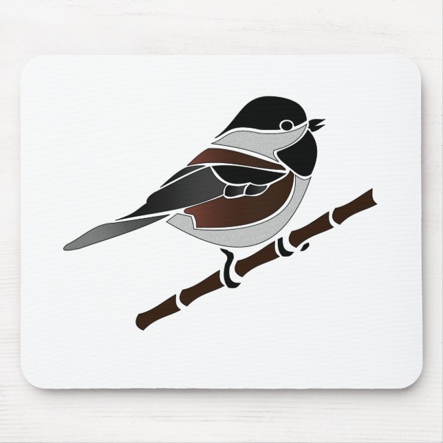 Kastaniengegarte Chickadee Bird Mousepad (Vorne)