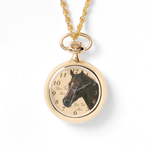 Kastanienmatte Pferdeportrait Pferdekunst Malerei Armbanduhr