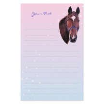 Kastanienpferd mit White Star Schreibpapier
