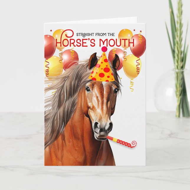 Kastanientiefgang Pferd Sonntag Geburtstag Karte (Vorderseite)