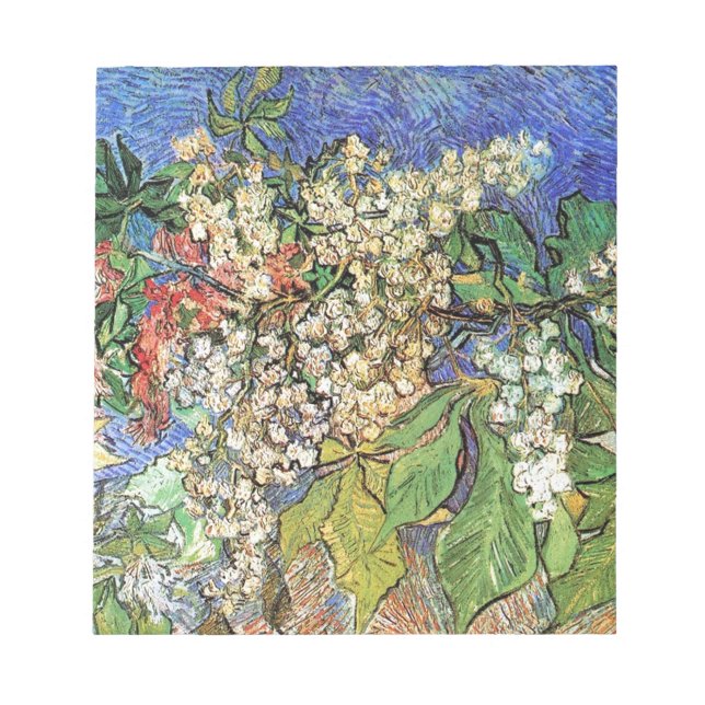 Kastanienzweige, blühende Kastanien, Van Gogh Notizblock (Vorderseite)