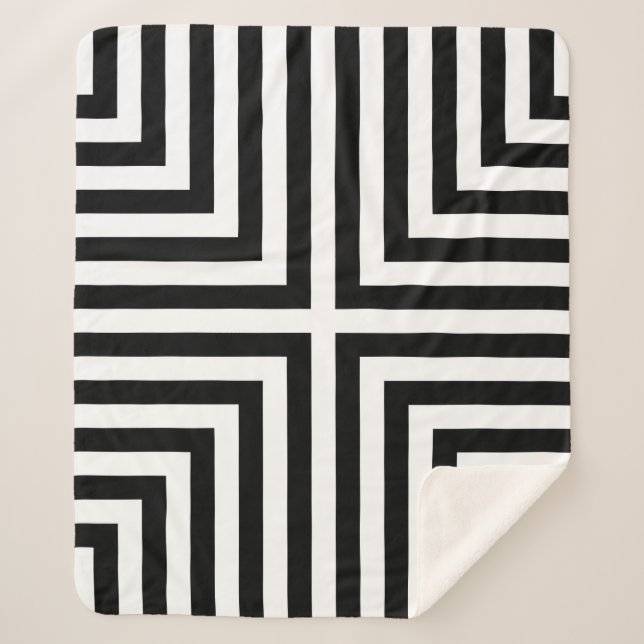 Kästchen mit schwarzem und weißem Streifen, Wieder Sherpadecke (Vorderseite)