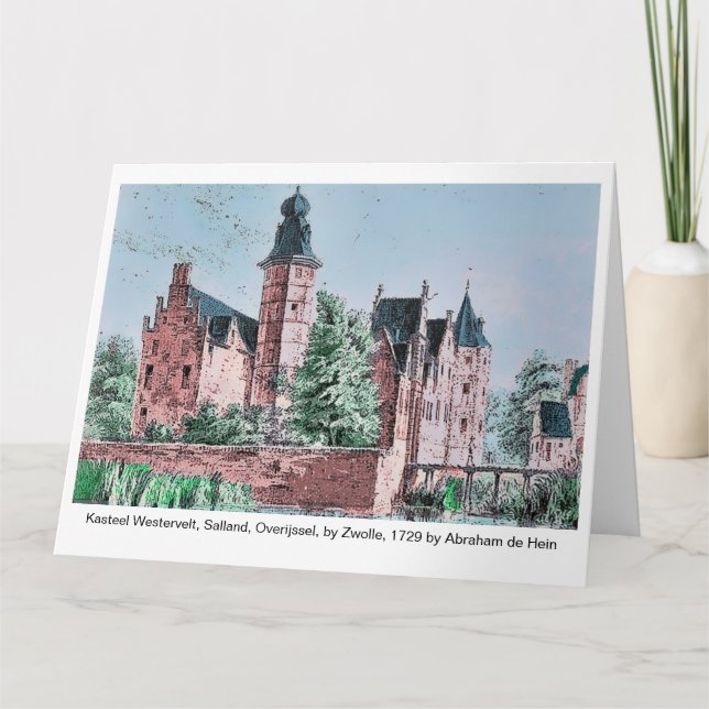 KASTEEL WESTERVELT 1729 A. de Haen drawing. card   Karte (Vorderseite)