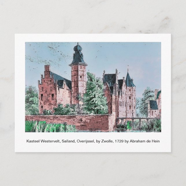 KASTEEL WESTERVELT 1729 A. de Haen drawing    Postkarte (Vorderseite)