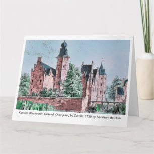 KASTEEL WESTERVELT 1729 A. de Haen Zeichnung. Kart Karte
