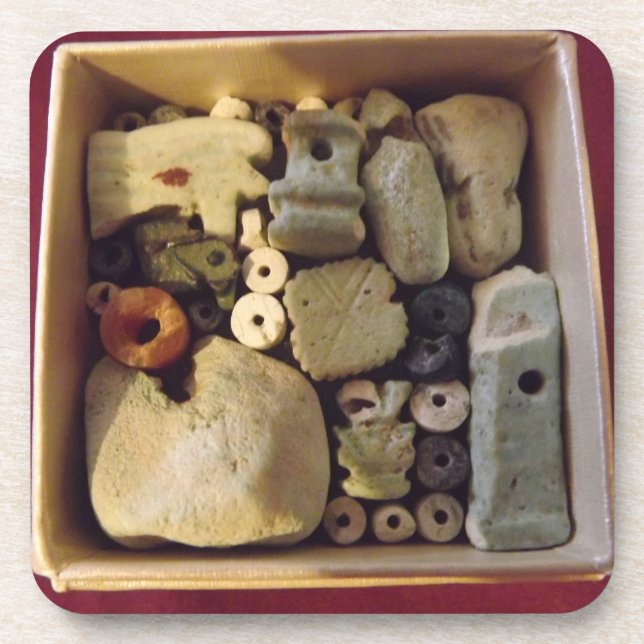 KASTEN ALTE ÄGYPTISCHE AMULETTE Untersetzer (Vorderseite)