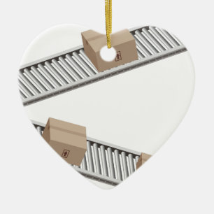 Kästen auf einem Förderband Keramikornament