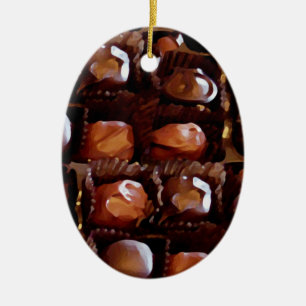 Kasten Schokoladen, verlockende Praline Keramik Ornament