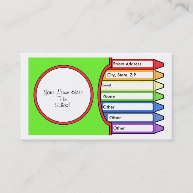 Kasten Zeichenstifte Visitenkarte (Vorderseite)