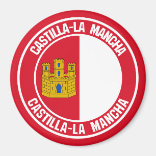 Kastilien-La Mancha rundes Emblem Magnet