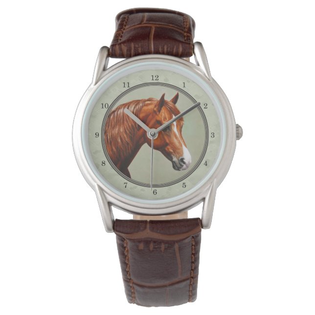 Kastnut Morgan Horse Sage Green Armbanduhr (Vorderseite)