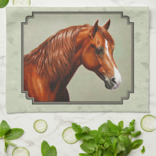 Kastnut Morgan Horse Sage Green Geschirrtuch