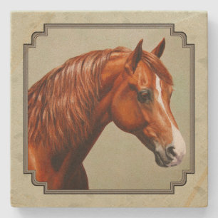 Kastnut Morgan Horse Sage Green Steinuntersetzer
