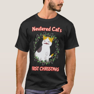 Kastrierte Katze erstes Weihnachtsgesteck Grafik T-Shirt