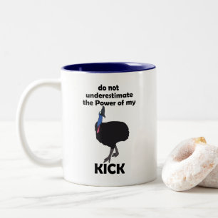 Kasuar-Vogel-Tritt-Kraft Lustige Aussage Zweifarbige Tasse
