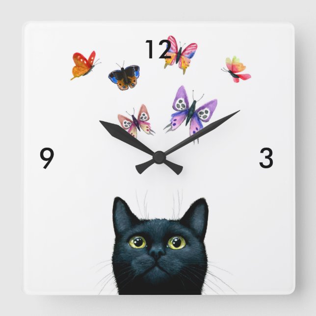 Kat 606 quadratische wanduhr (Vorderseite)