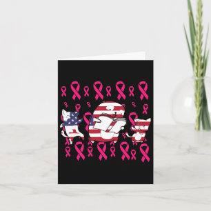 Kat American Flag Breast Cancer Awareness Kitten P Karte