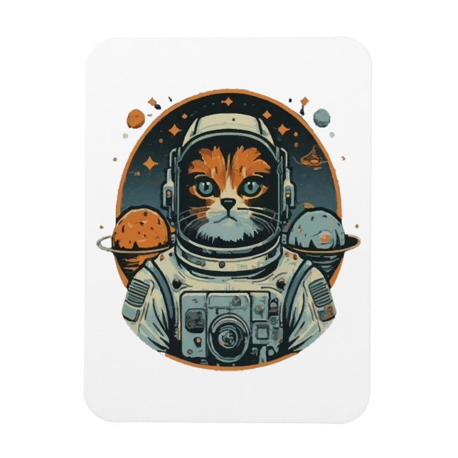 Kat-Astronaut auf Asteroiden Magnet (Vertikal)