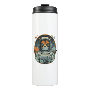 Kat-Astronaut auf Asteroiden Thermosbecher