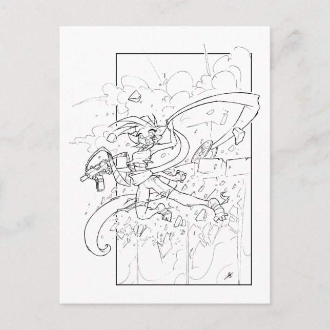 Kat Die Hard Postkarte (Vorderseite)