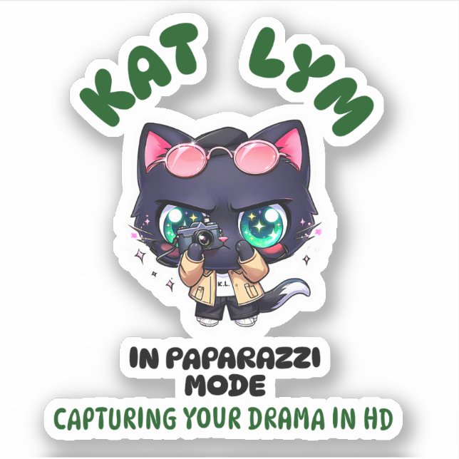 Kat Lym In Paparazzi Mode Sticker (Vorderseite)