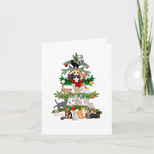 Kat-mas Tree Faltkarte Karte (Vorderseite)