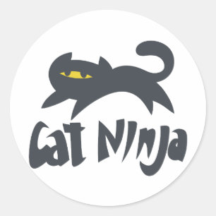 Kat ninja - Farbe wählen Runder Aufkleber