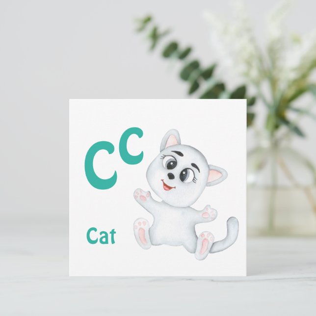 Kat personalisieren ABC: Letter C - Name hinzufüge (Stehend Vorderseite)