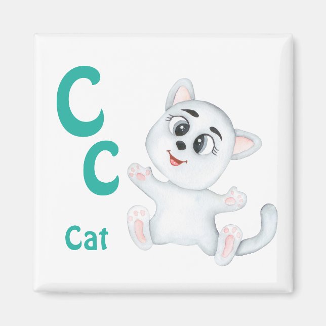 Kat personalisieren ABC: Letter C - Name hinzufüge Magnet (Vorne)