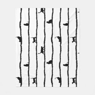 Kat-Silhouette Streifen Abstrakt Handgezeichnetes  Fleecedecke