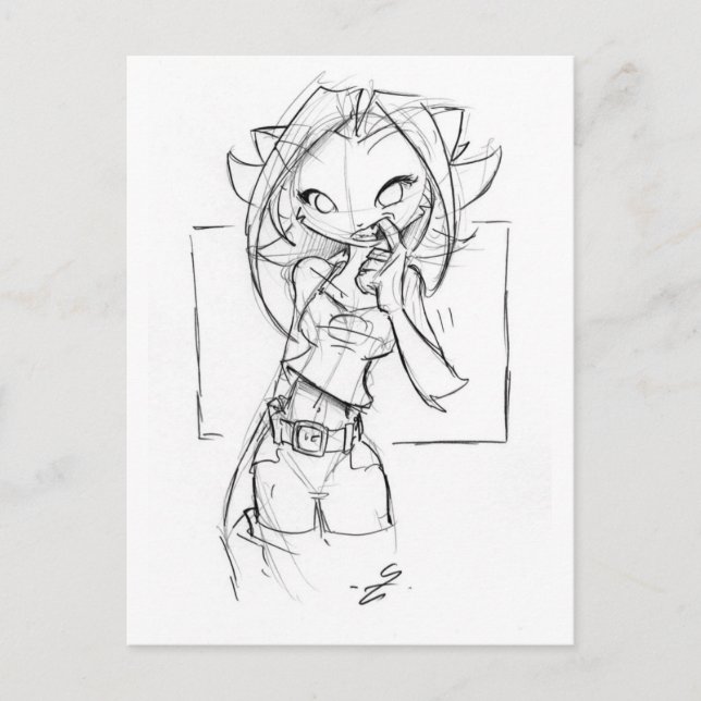 Kat Tooth Pick Postkarte (Vorderseite)