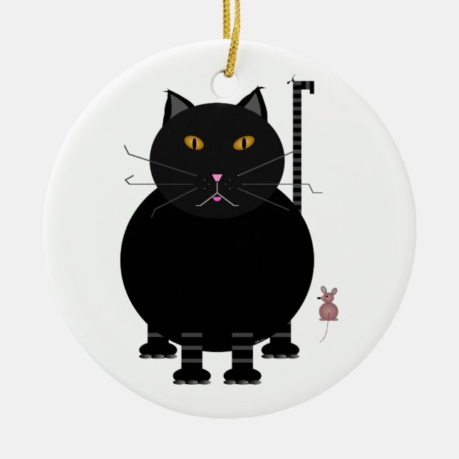 Kat und Maus Keramikornament (Vorne)