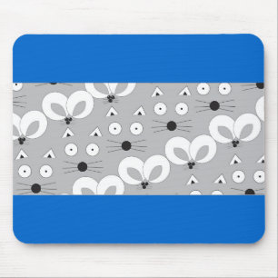 Kat- und Mausmuster grau Mousepad