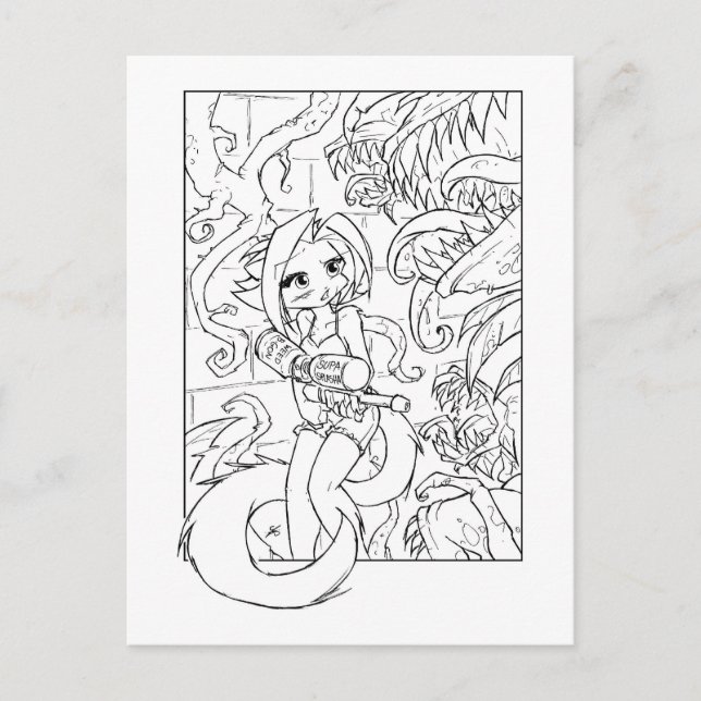 Kat Venus Flytraps Postkarte (Vorderseite)