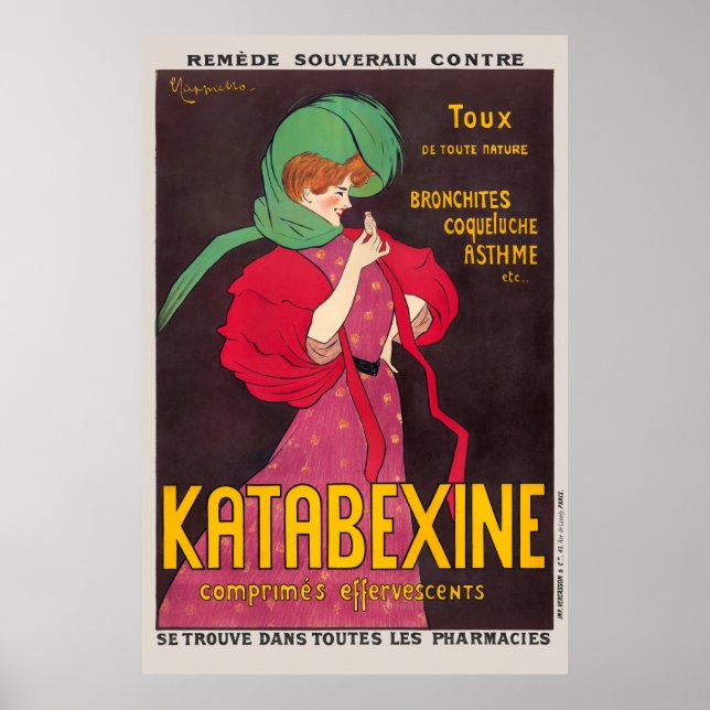 Katabexine Remedy France Poster vintage 1903 (Devant)