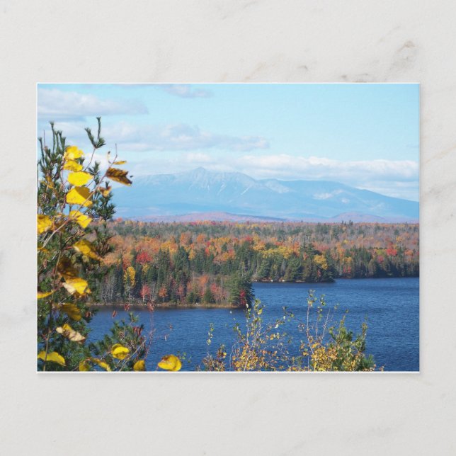 Katahdin im Herbst 4 Postkarte (Vorderseite)